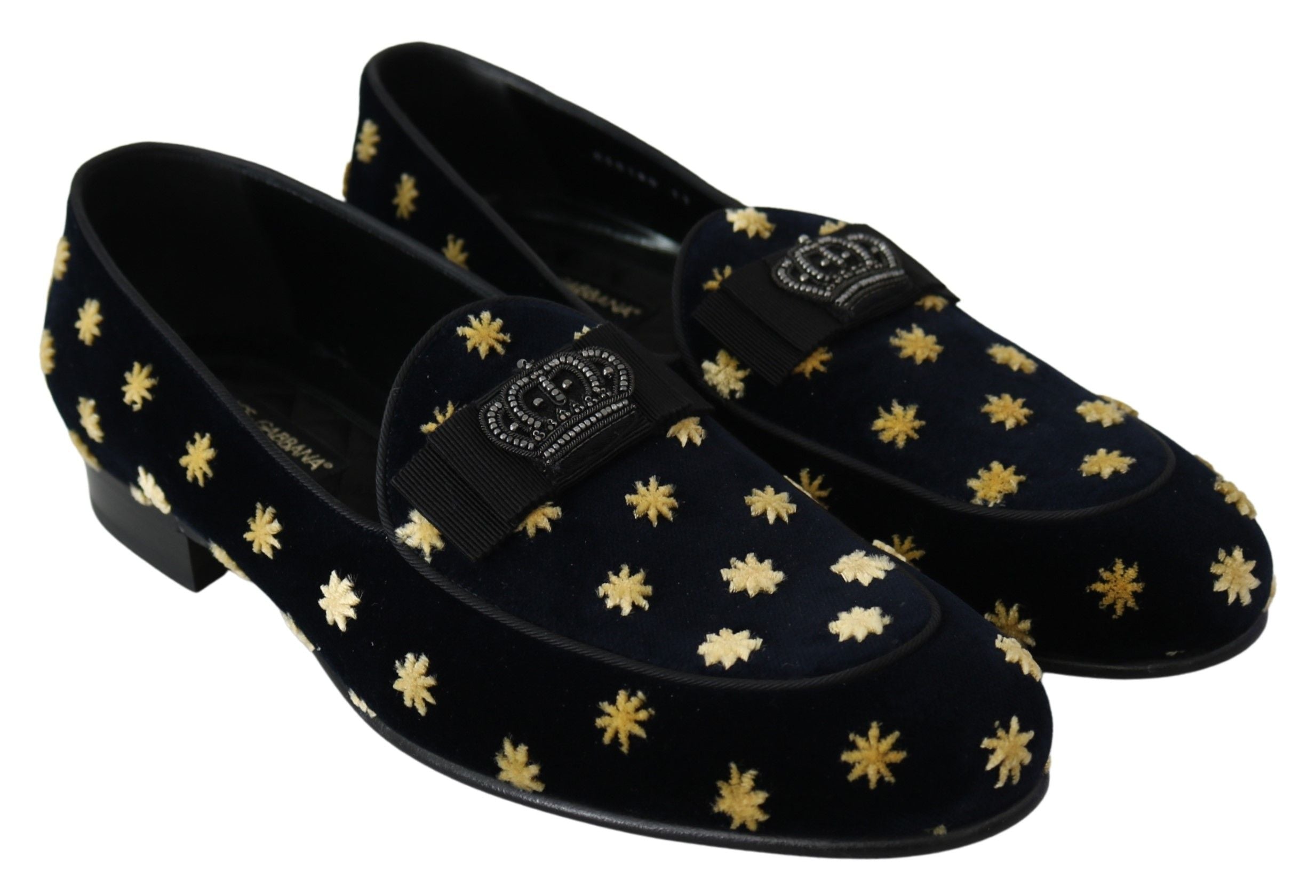 Dolce & Gabbana Blue Velvet Crown Loafer