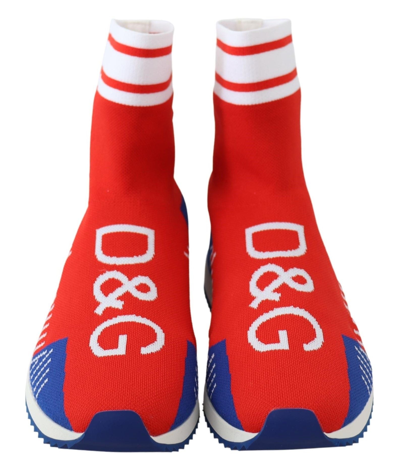 Dolce & Gabbana Blue Red Sorrento Logo Sneakers Socks Shoes LUNESCAPE