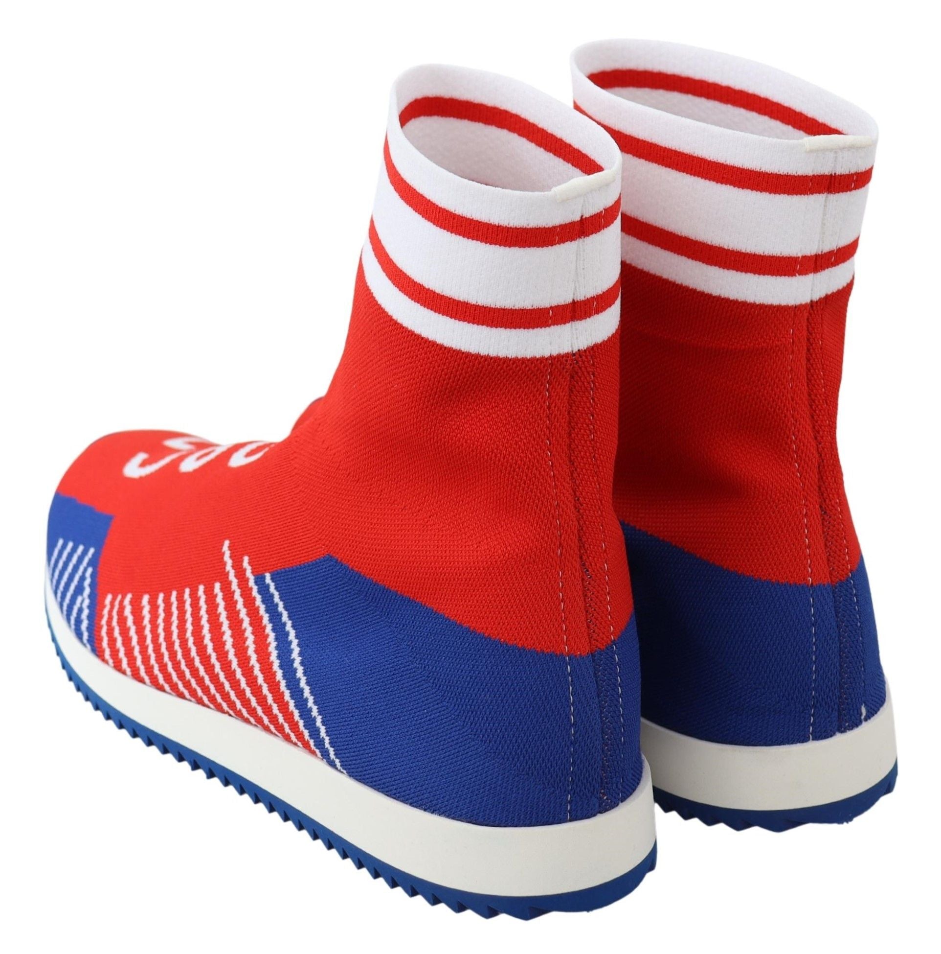 Dolce & Gabbana Blue Red Sorrento Logo Sneakers Socks Shoes LUNESCAPE