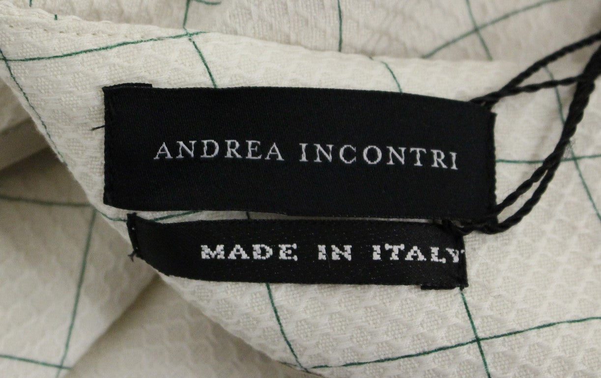 Andrea Incontri White Cotton Checkered Pencil Skirt LUNESCAPE