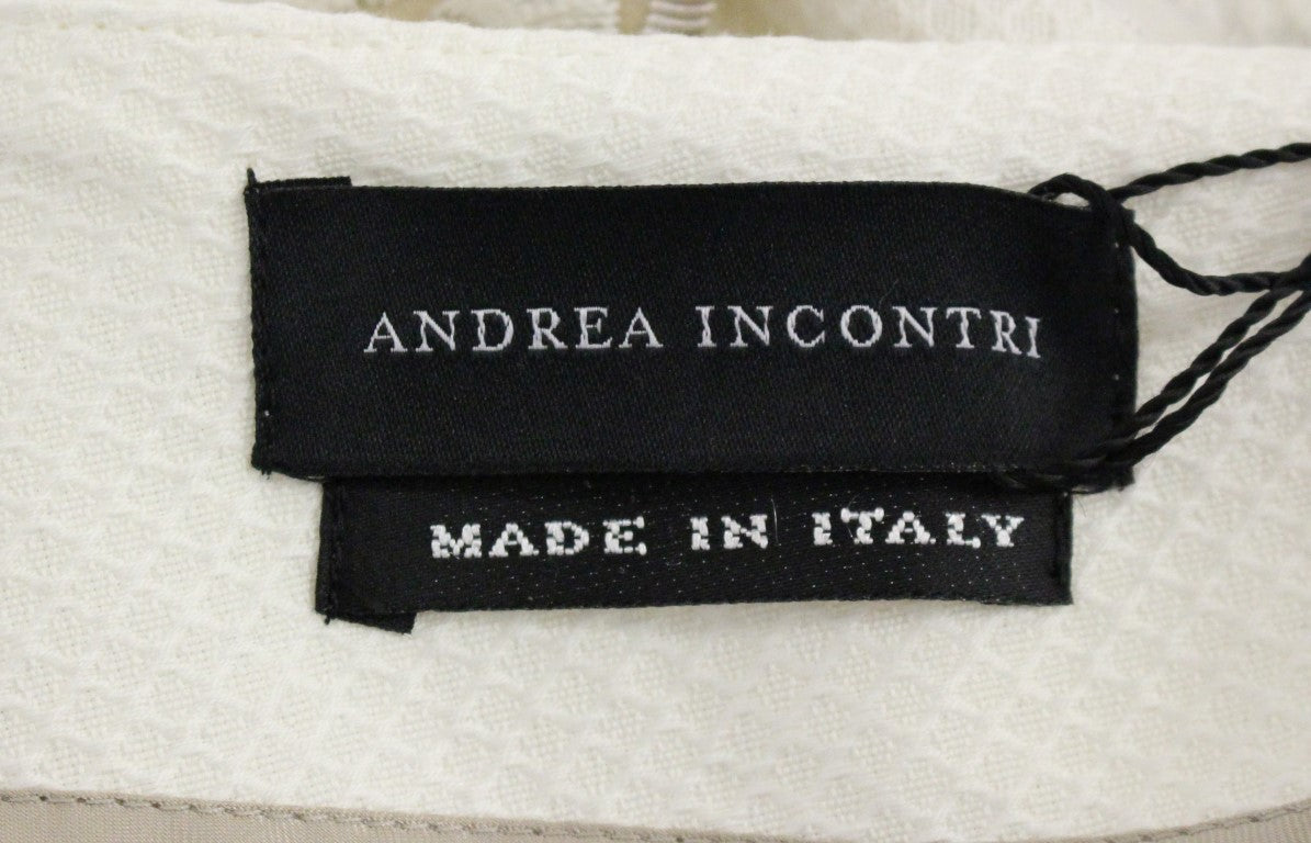 Andrea Incontri White Cotton Floral Embroidery Skirt LUNESCAPE