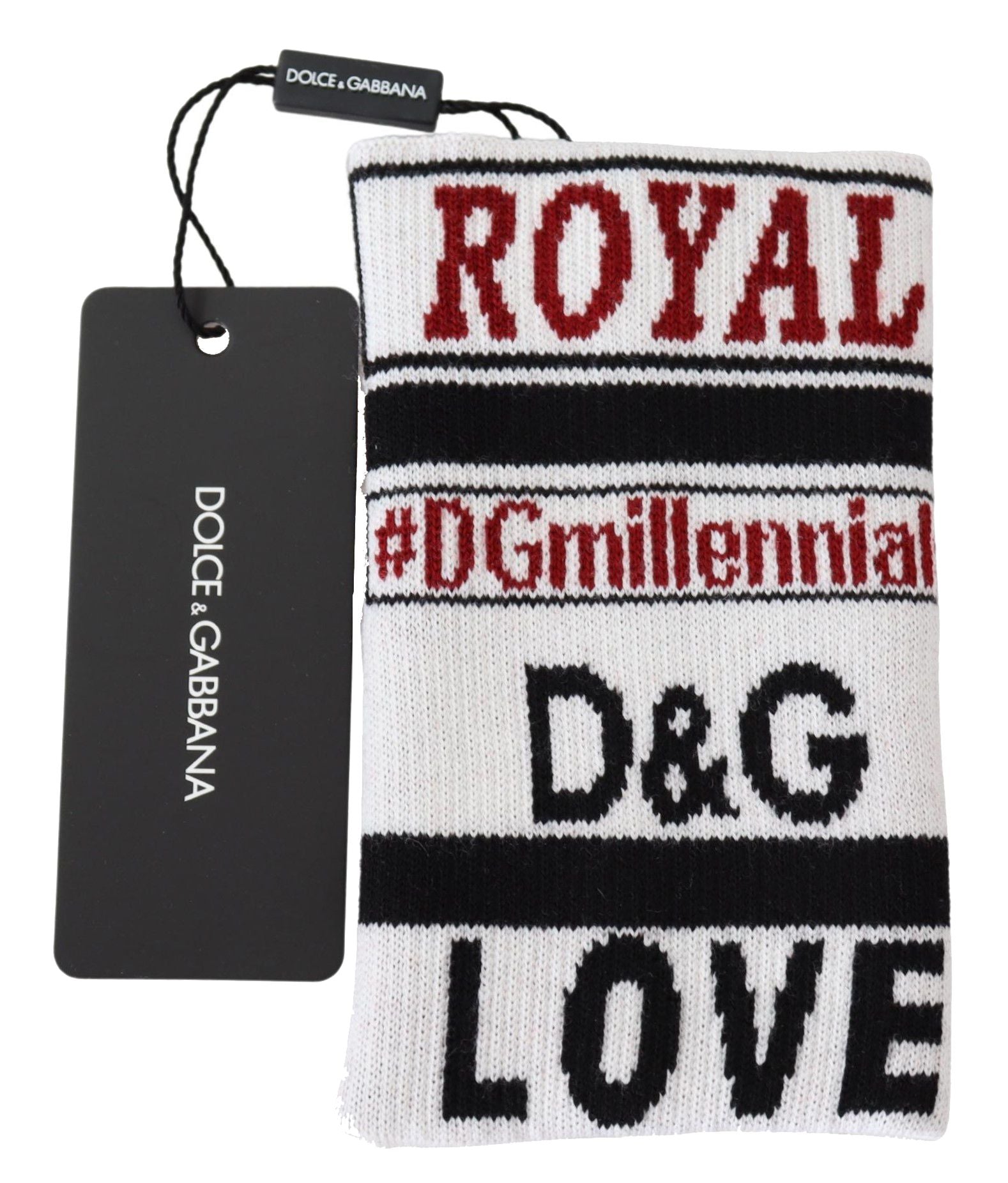Dolce & Gabbana Multicolor Wool Knit D&G Love Wristband Wrap LUNESCAPE