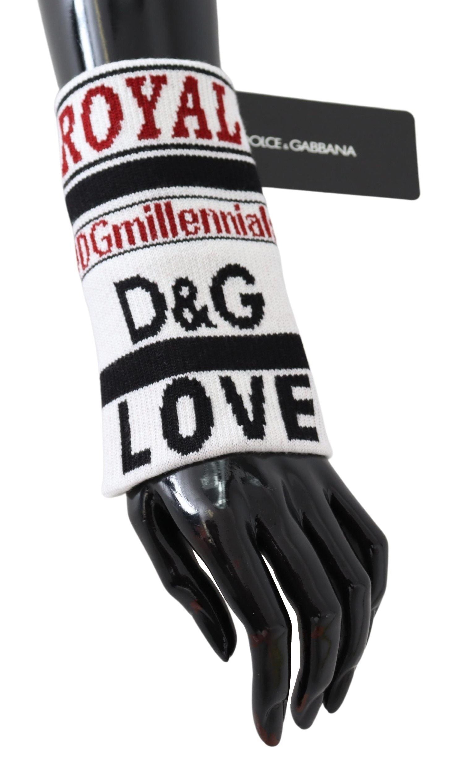 Dolce & Gabbana Multicolor Wool Knit D&G Love Wristband Wrap LUNESCAPE