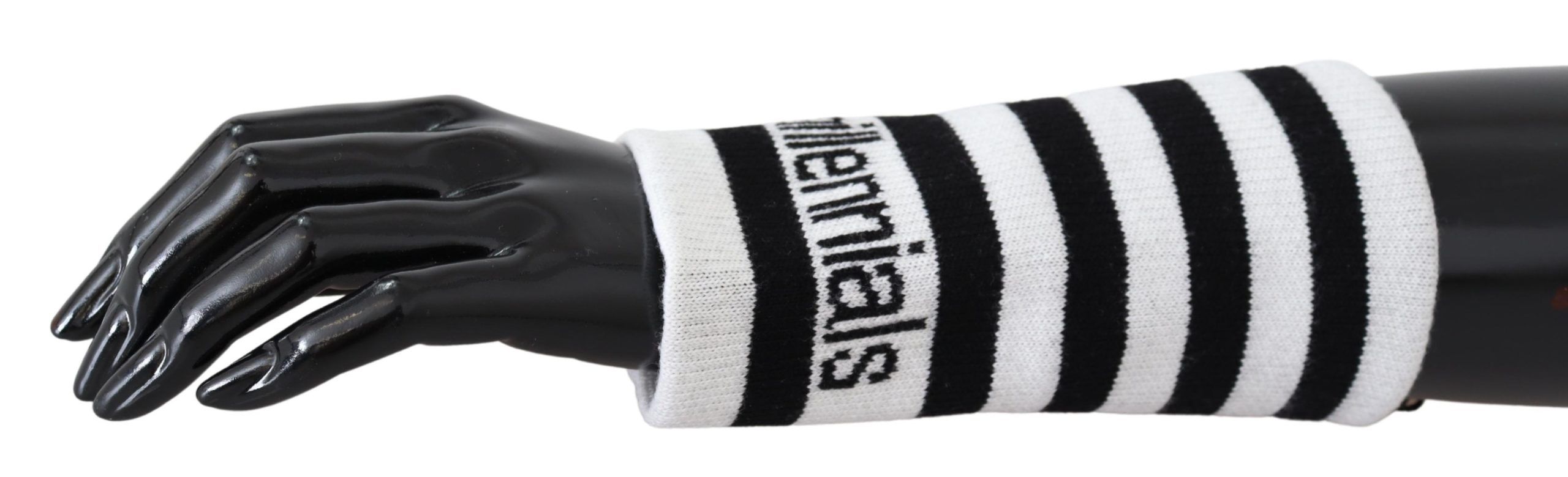 Dolce & Gabbana Black White Wool DGMillennials Wristband Wrap LUNESCAPE