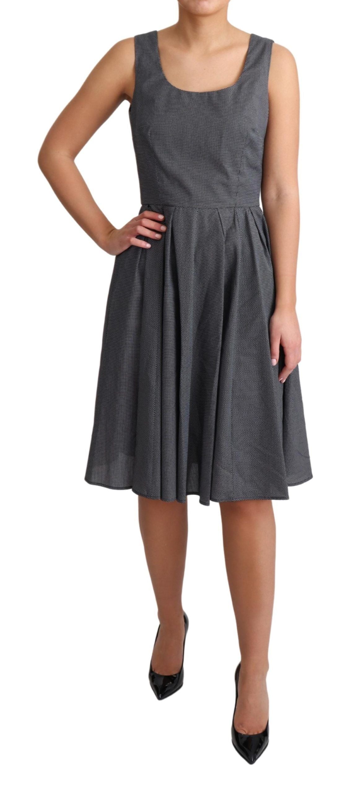 Dolce & Gabbana Black Polka Dotted Cotton A-Line Dress LUNESCAPE