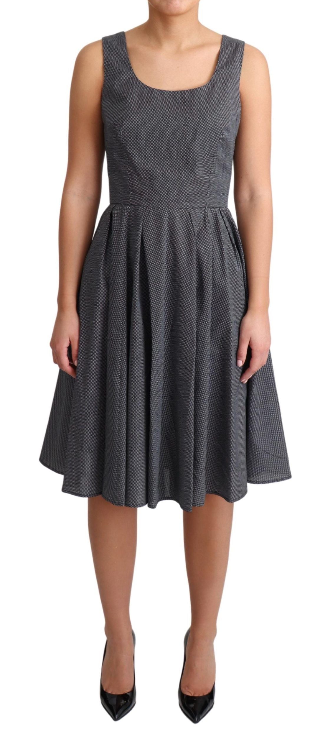 Dolce & Gabbana Black Polka Dotted Cotton A-Line Dress LUNESCAPE