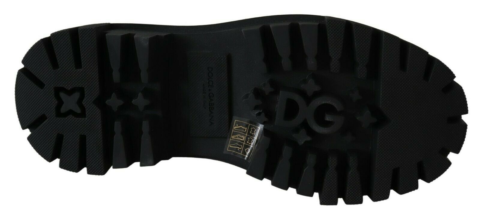 Dolce & Gabbana Black Leather Crystal Combat Boots LUNESCAPE