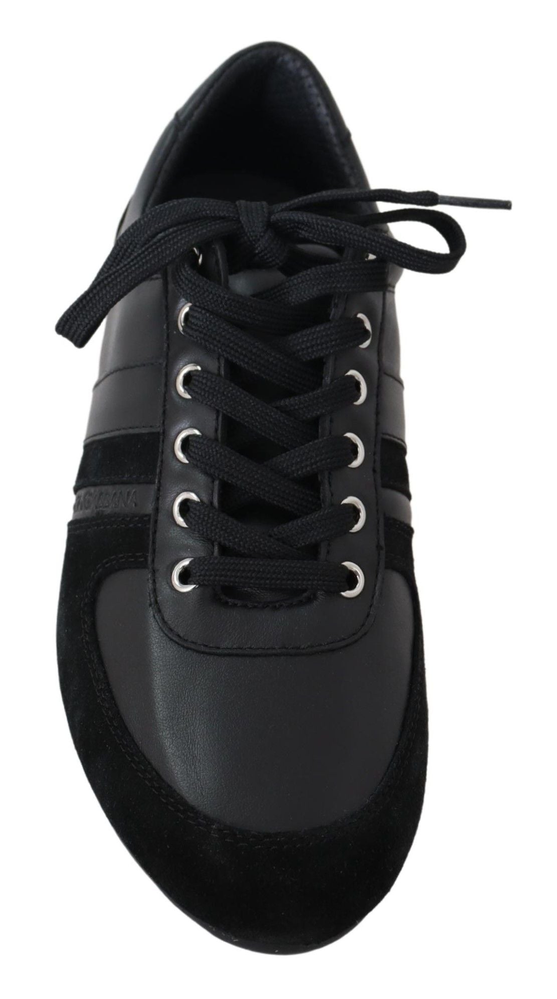 Dolce & Gabbana Black Logo Leather Casual Sneakers Shoes LUNESCAPE
