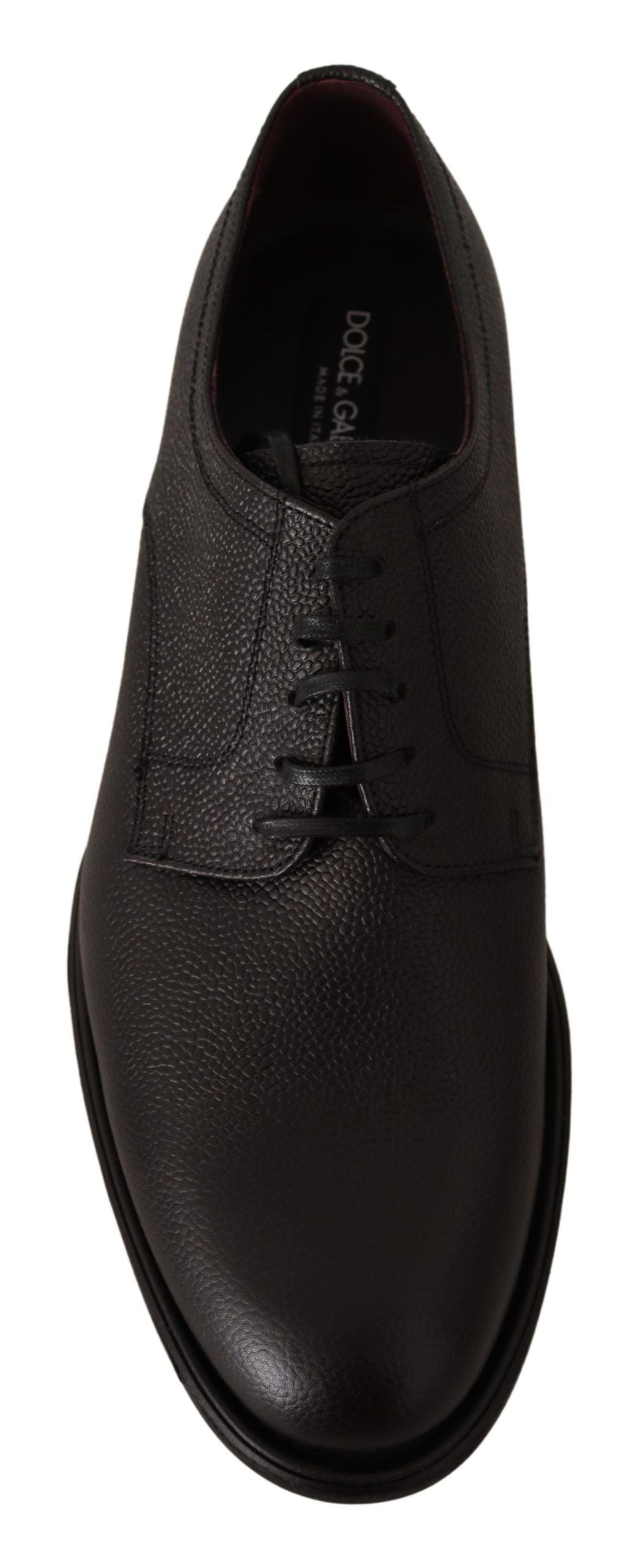 Dolce & Gabbana Black Leather Lace Up Mens Formal Derby Shoes LUNESCAPE