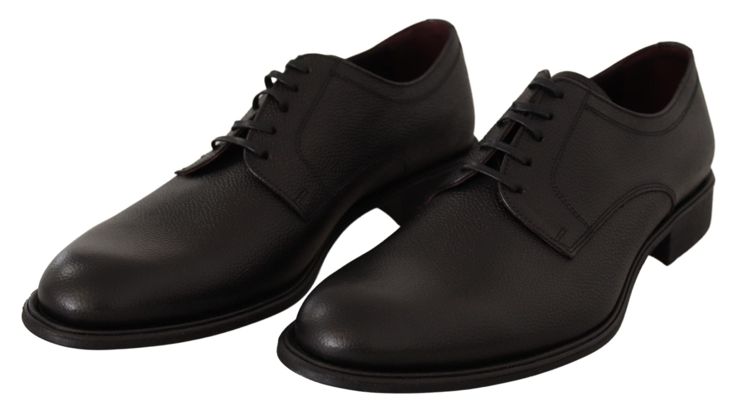 Dolce & Gabbana Black Leather Lace Up Mens Formal Derby Shoes LUNESCAPE