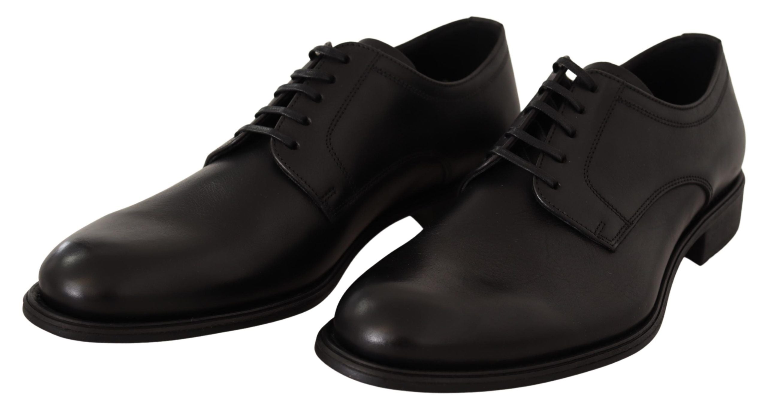 Dolce & Gabbana Black Leather Lace Up Mens Formal Derby Shoes LUNESCAPE