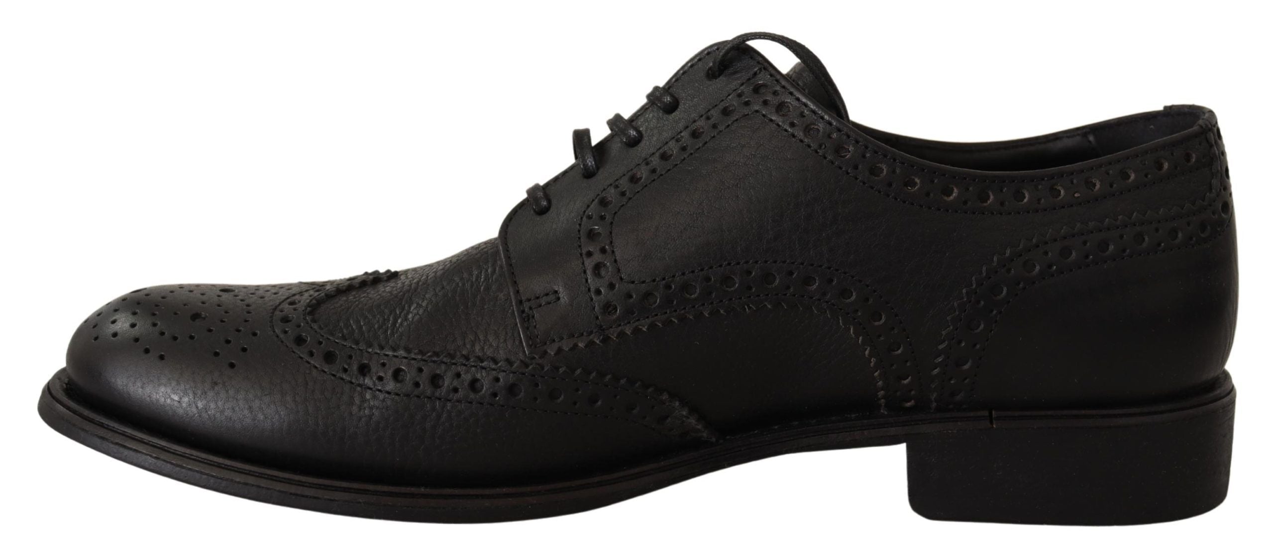 Dolce & Gabbana Black Leather Oxford Wingtip Formal Dress Shoes LUNESCAPE