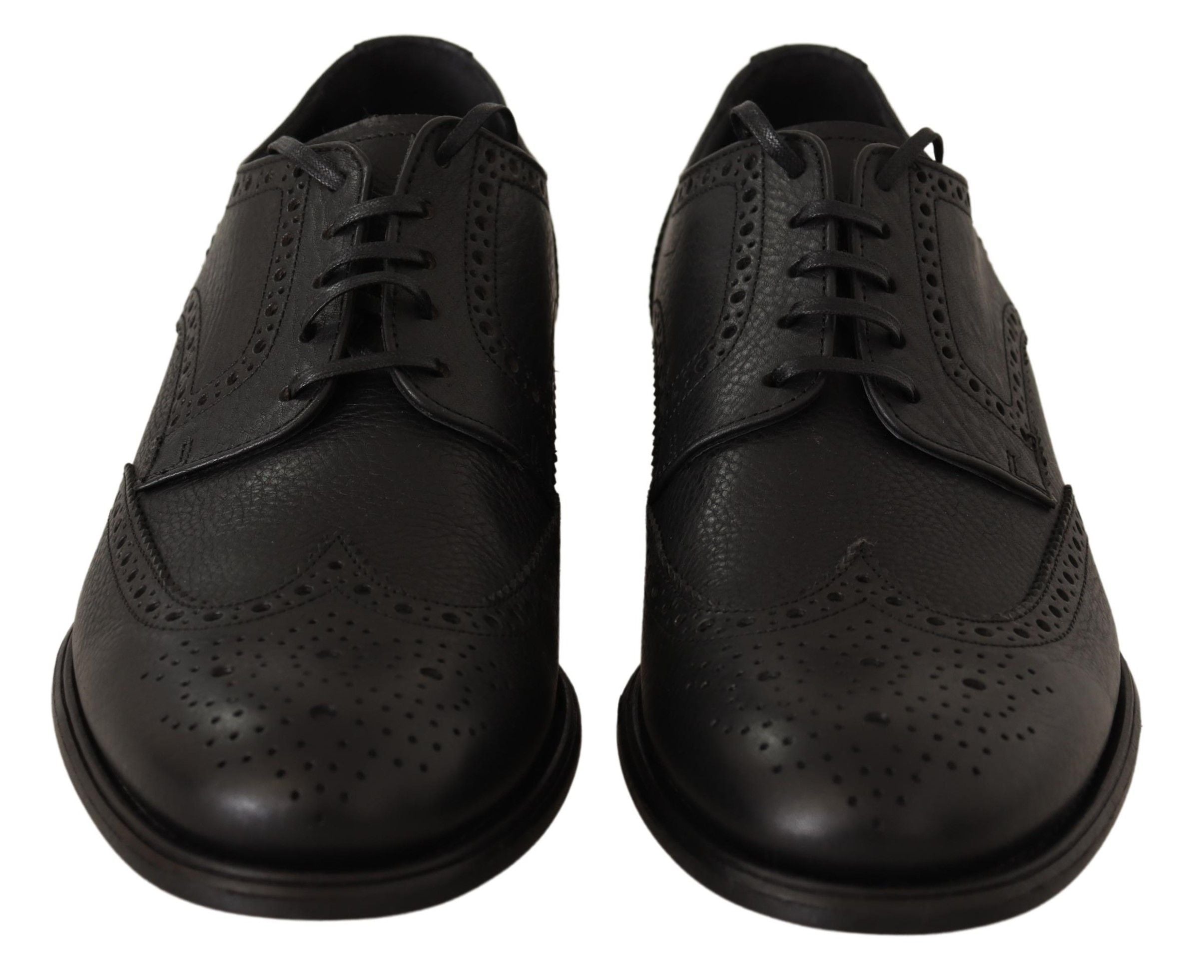 Dolce & Gabbana Black Leather Oxford Wingtip Formal Dress Shoes LUNESCAPE