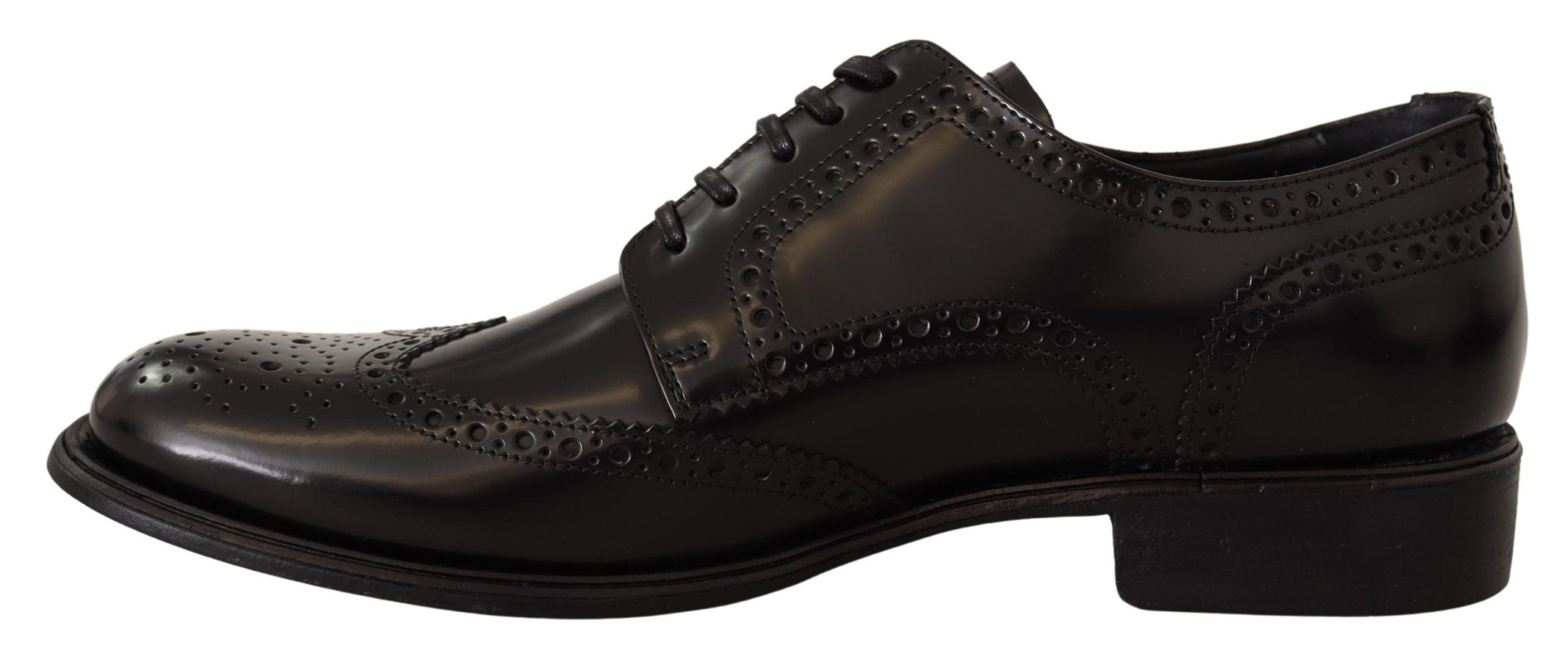 Dolce & Gabbana Black Leather Oxford Wingtip Formal Shoes LUNESCAPE