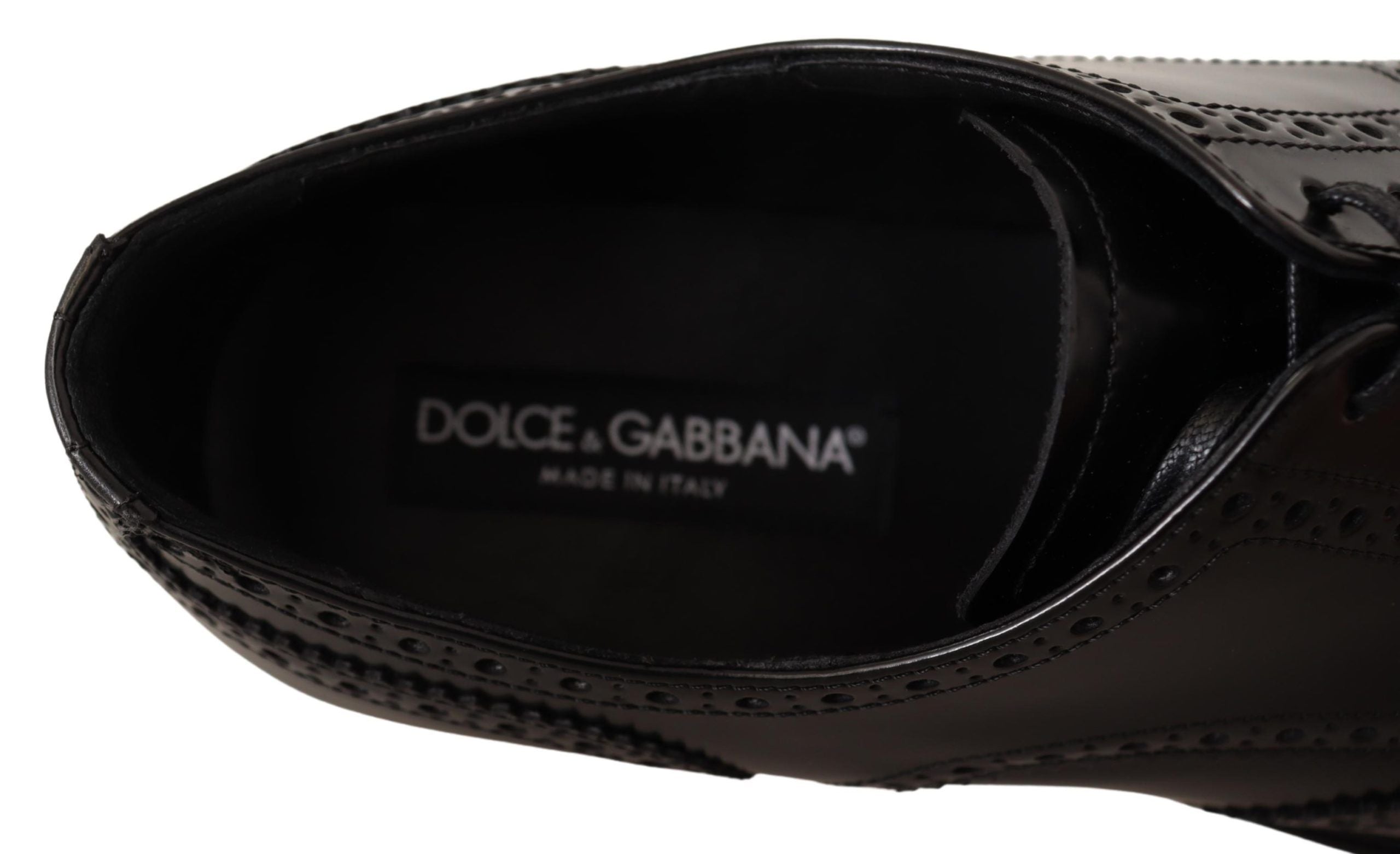 Dolce & Gabbana Black Leather Oxford Wingtip Formal Shoes LUNESCAPE