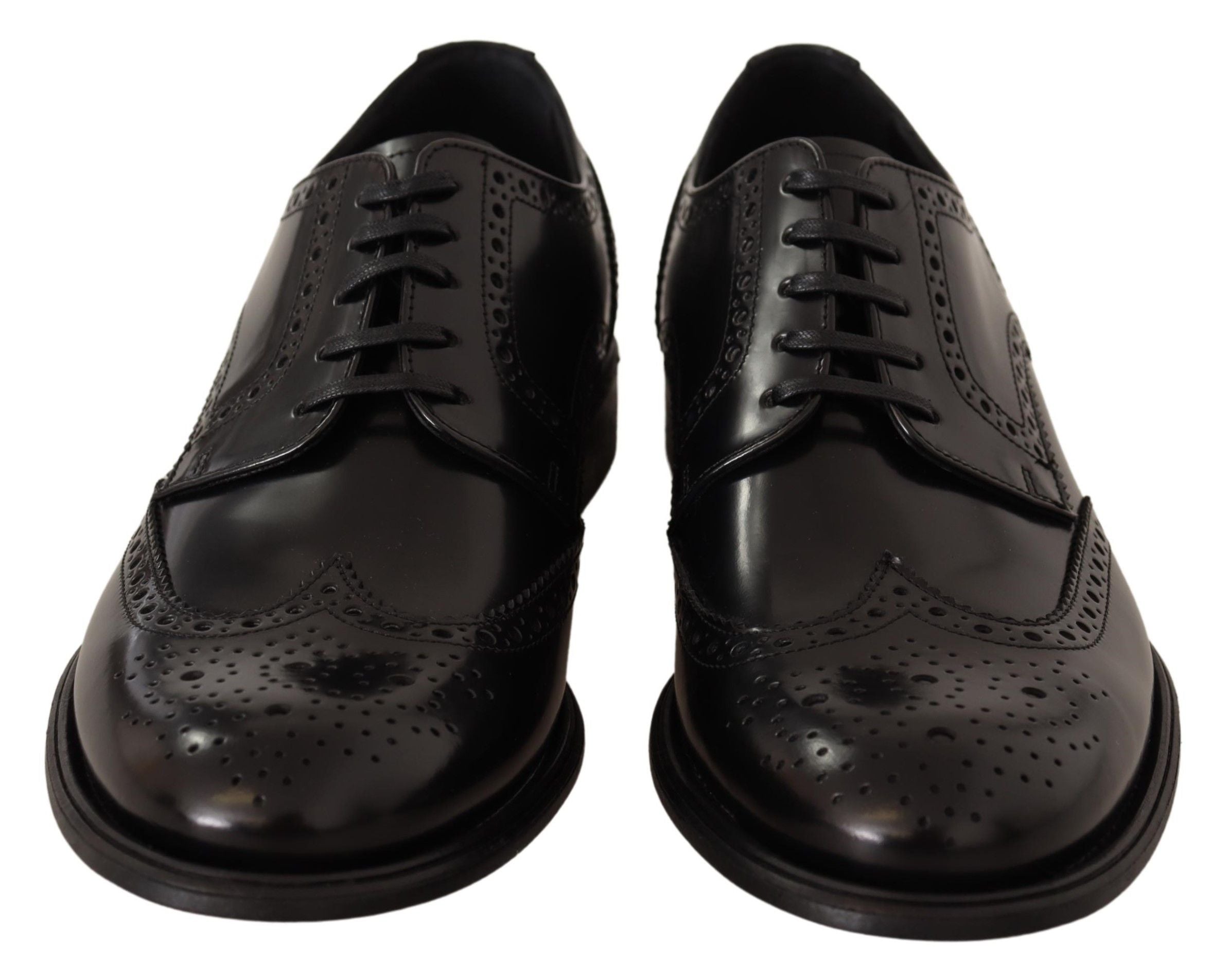 Dolce & Gabbana Black Leather Oxford Wingtip Formal Shoes LUNESCAPE