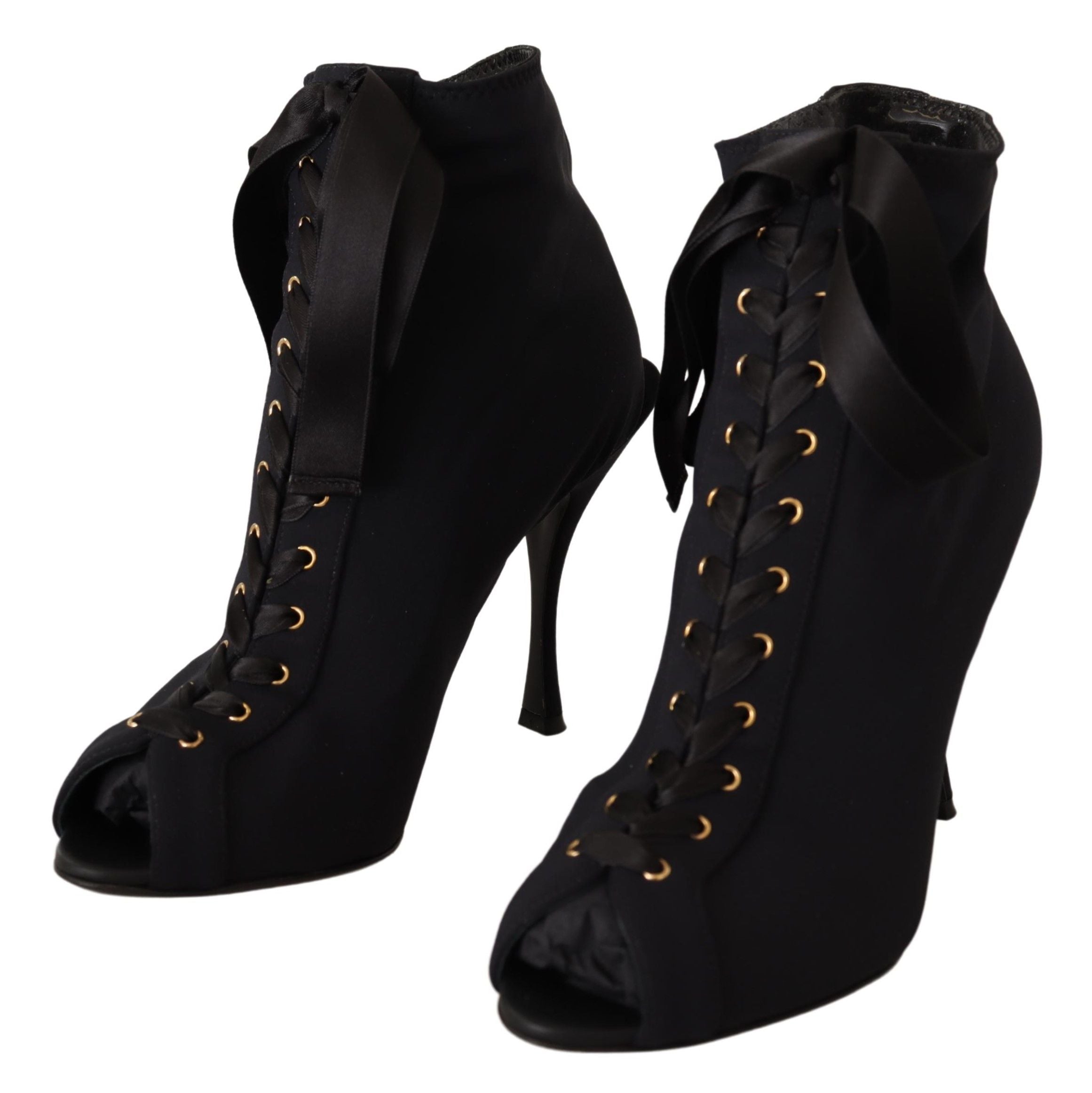 Dolce & Gabbana Black Stretch Short Ankle Boots Shoes LUNESCAPE