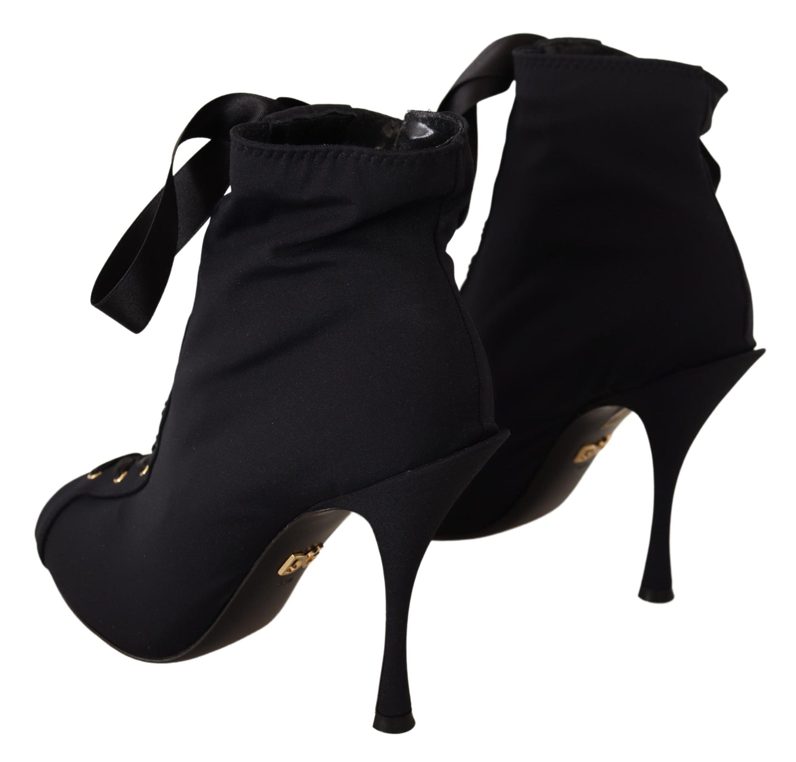Dolce & Gabbana Black Stretch Short Ankle Boots Shoes LUNESCAPE