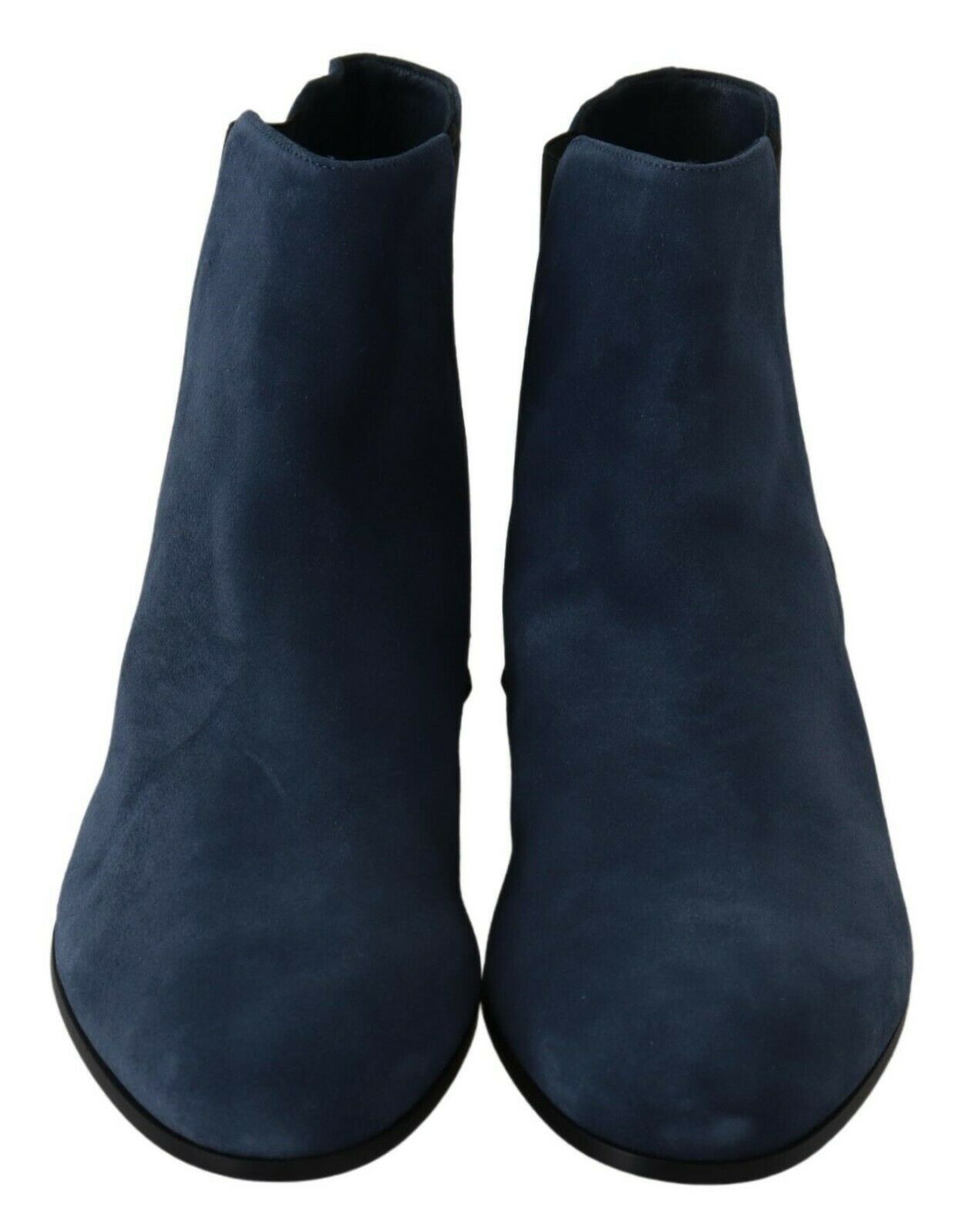 Dolce & Gabbana Blue Suede Embellished Studded Boots Shoes LUNESCAPE