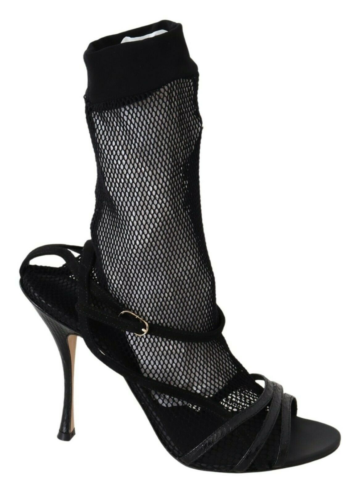 Dolce & Gabbana Black Suede Short Boots Sandals Shoes LUNESCAPE
