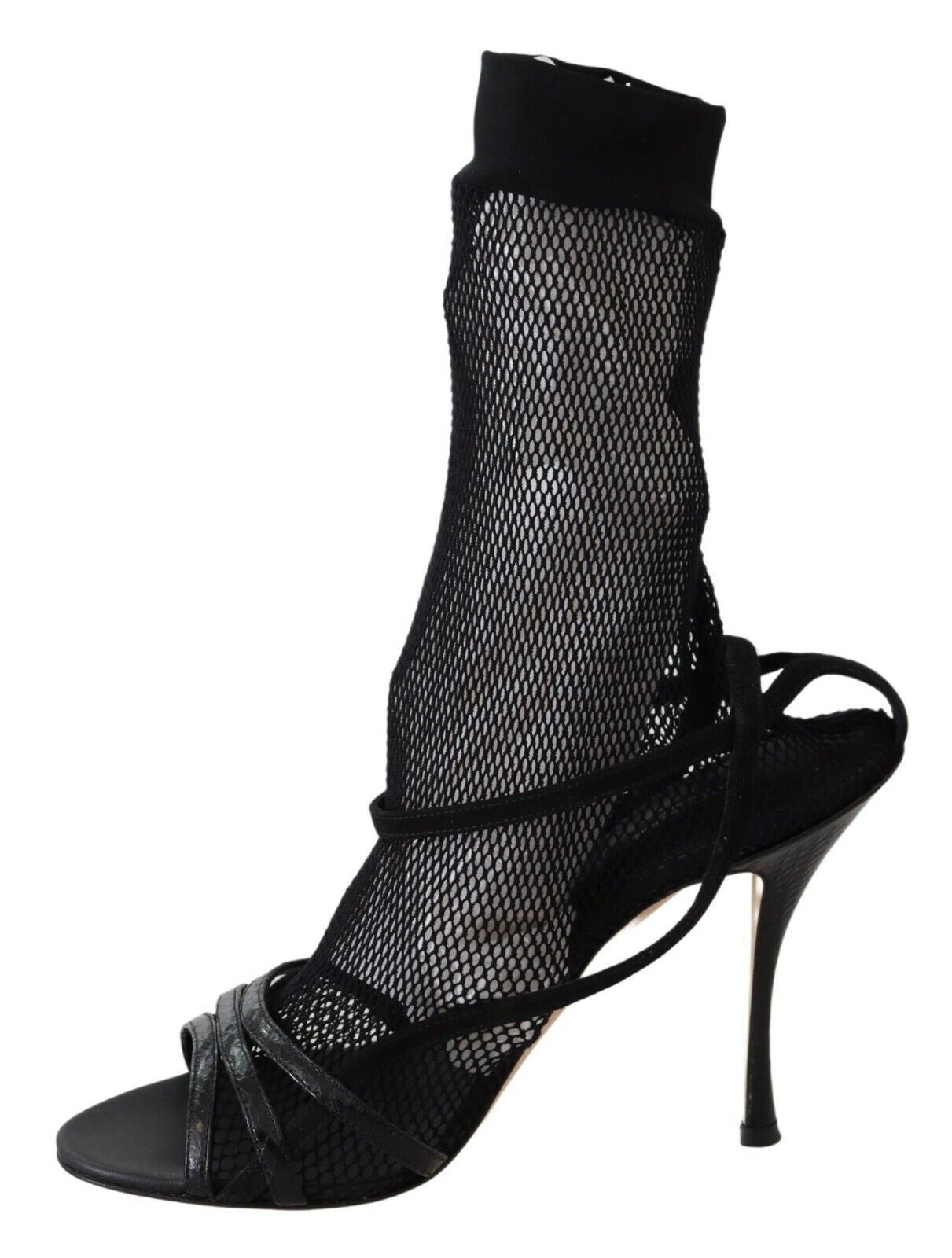 Dolce & Gabbana Black Suede Short Boots Sandals Shoes LUNESCAPE