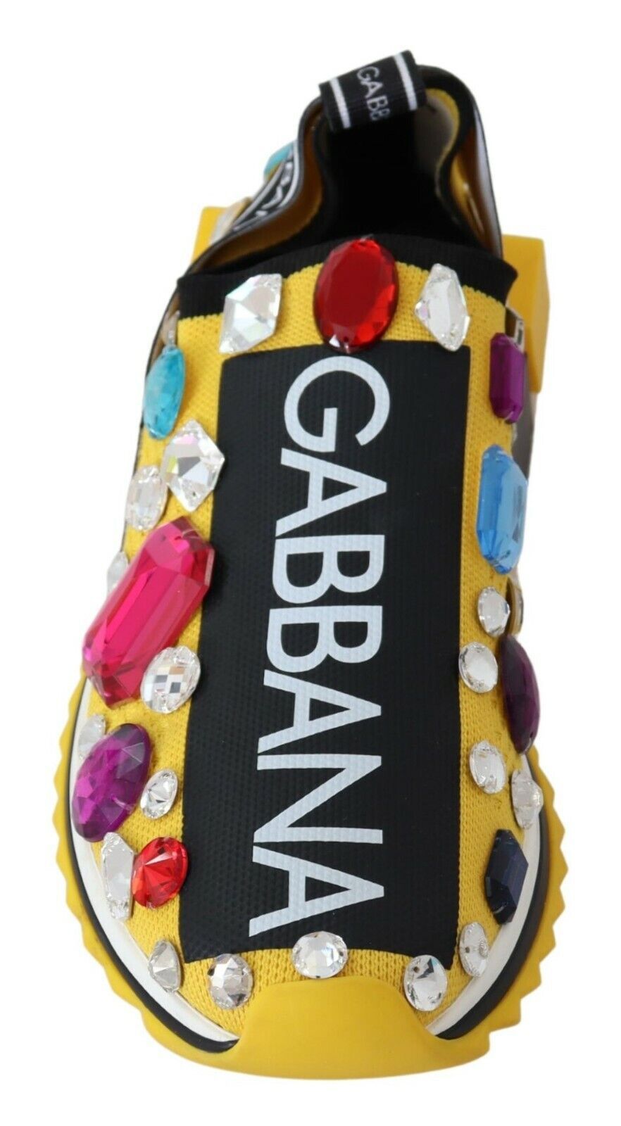 Dolce & Gabbana Yellow Multicolor Crystals Sneakers Shoes LUNESCAPE