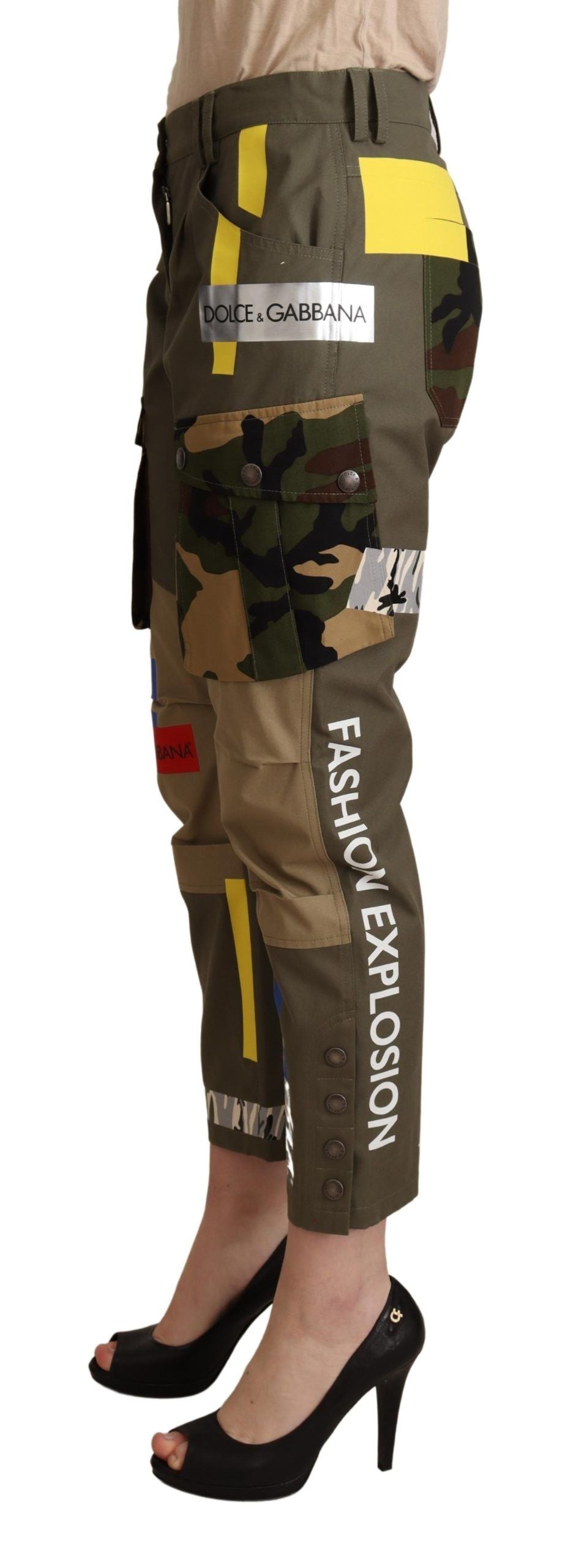 Dolce & Gabbana Green Military Cargo Trouser Cotton Pants LUNESCAPE