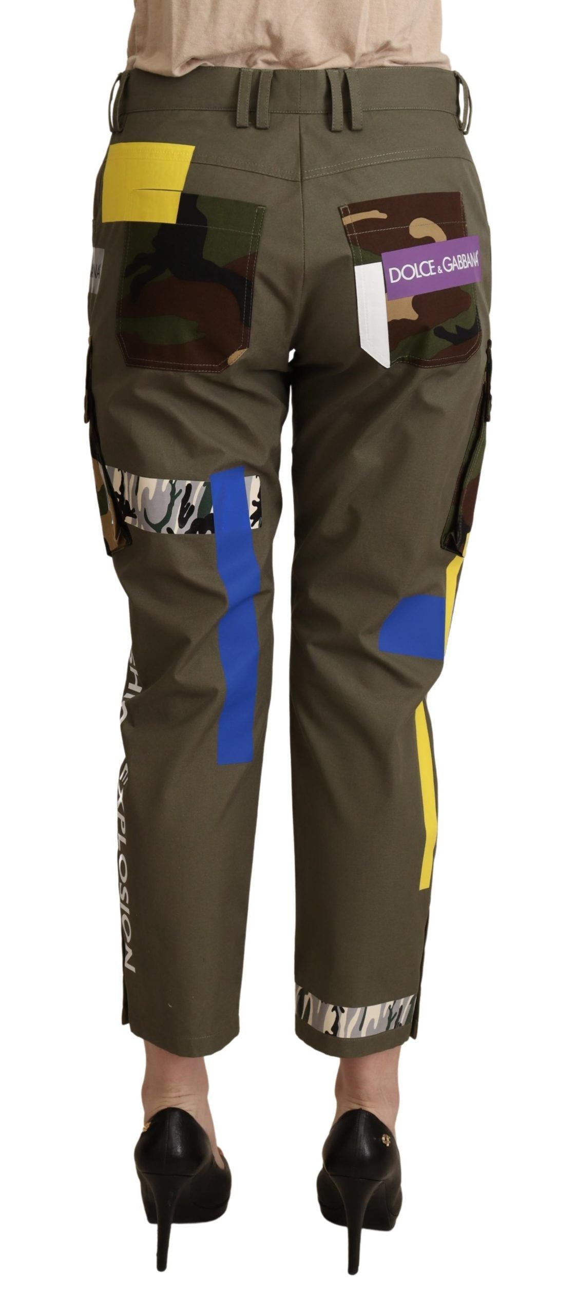 Dolce & Gabbana Green Military Cargo Trouser Cotton Pants LUNESCAPE