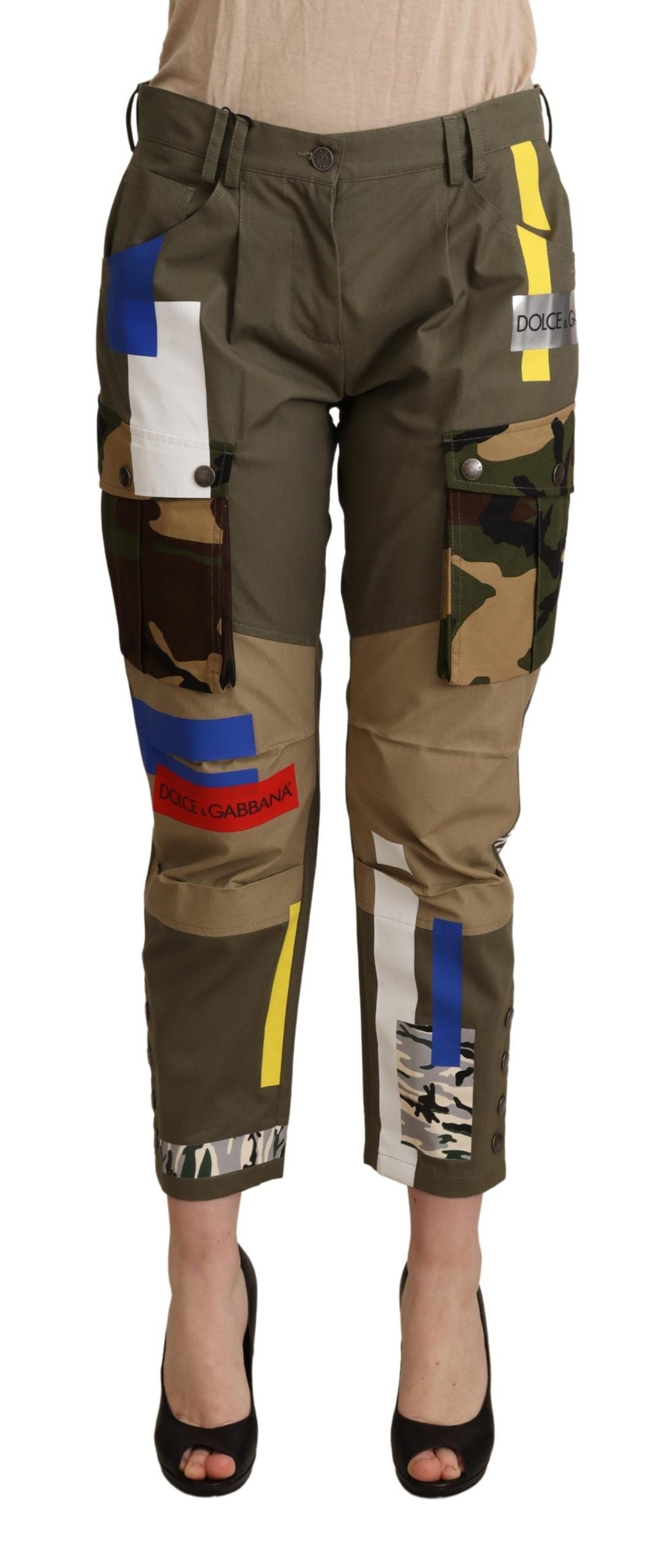 Dolce & Gabbana Green Military Cargo Trouser Cotton Pants LUNESCAPE