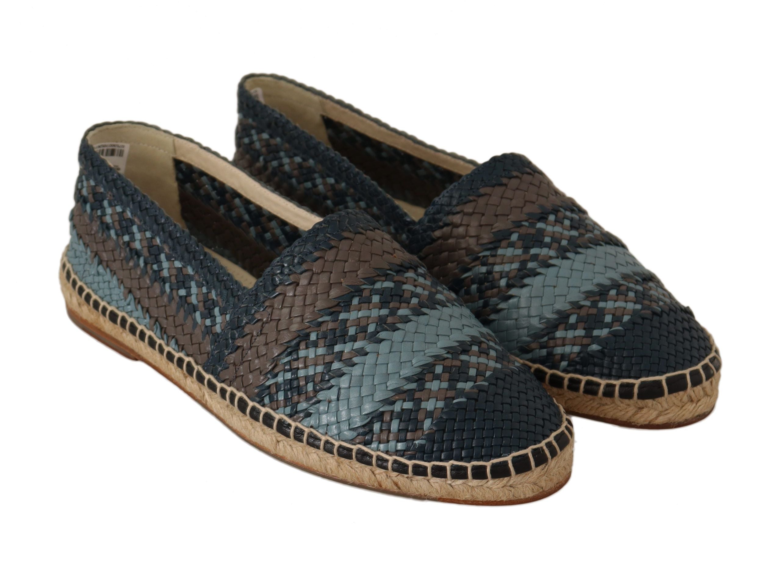 Dolce & Gabbana Blue Gray Slip On Buffalo Espadrille Shoes LUNESCAPE