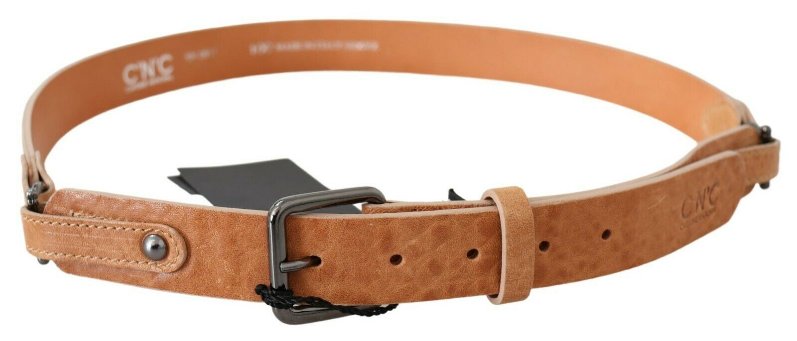 Costume National Light Brown Genuine Leather Belt LUNESCAPE