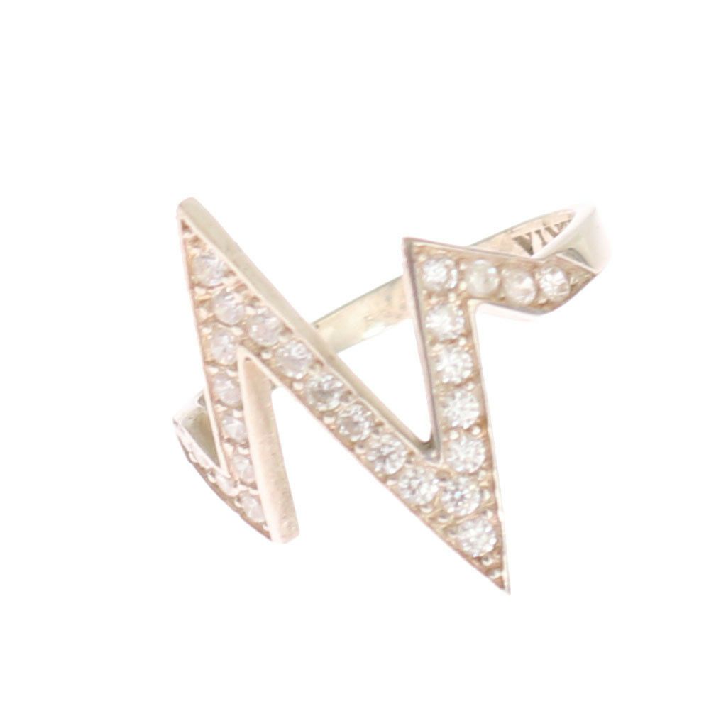 Nialaya Silver Authentic Womens Clear Ring LUNESCAPE