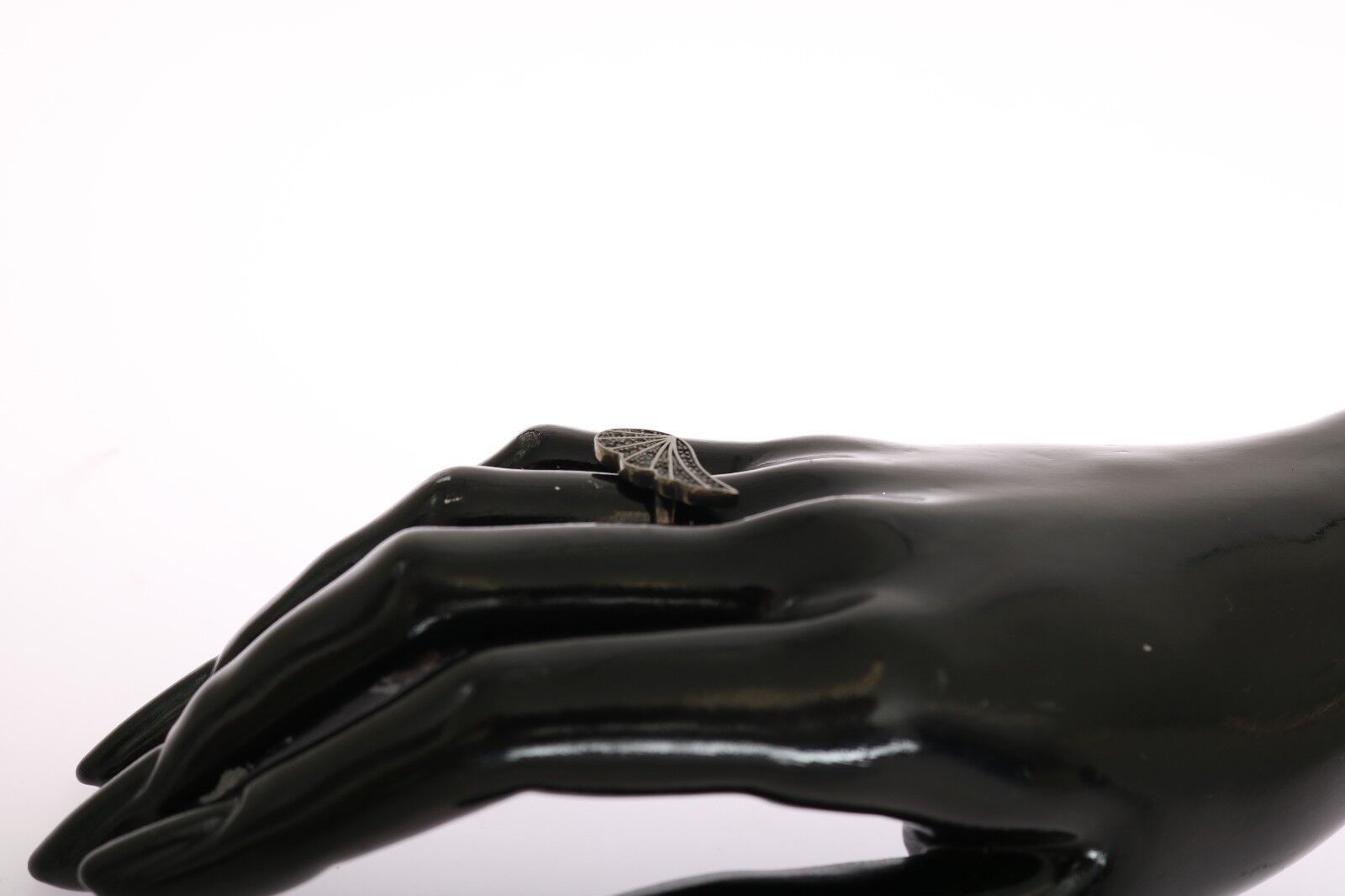 Nialaya Silver Womens Black CZ Rhodium 925 Ring LUNESCAPE