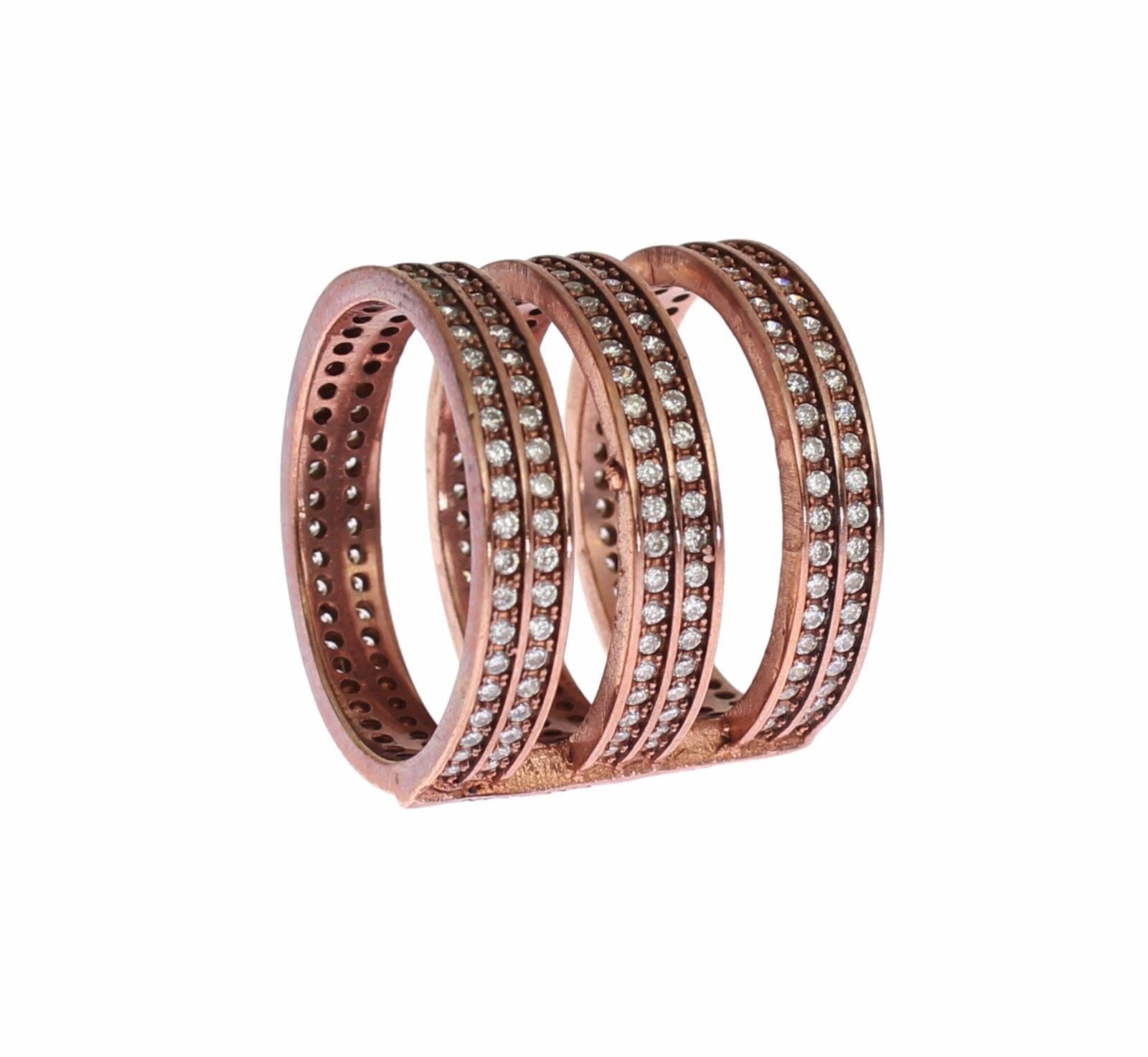 Nialaya Gold 925 Silver Clear CZ Pink Ring LUNESCAPE