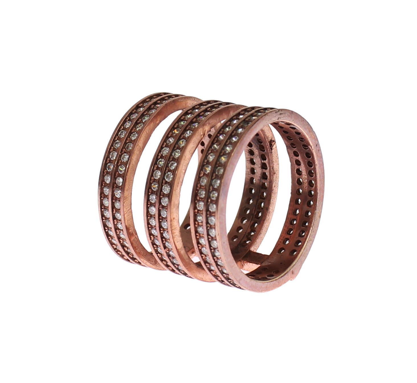 Nialaya Gold 925 Silver Clear CZ Pink Ring LUNESCAPE