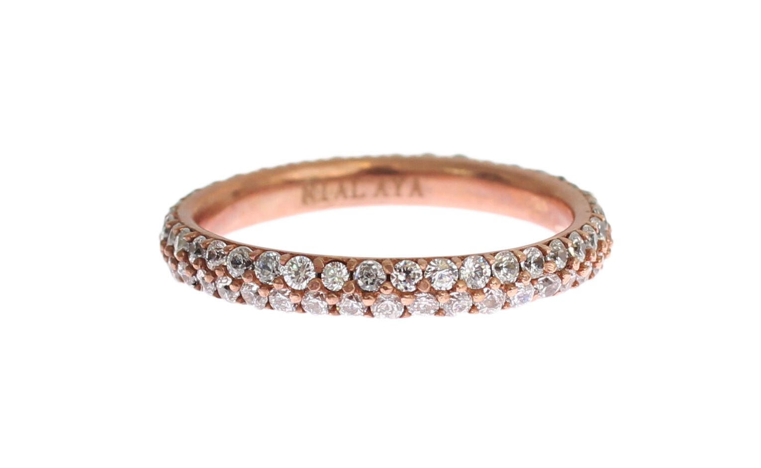 Nialaya Pink Gold 925 Silver Clear CZ Ring LUNESCAPE
