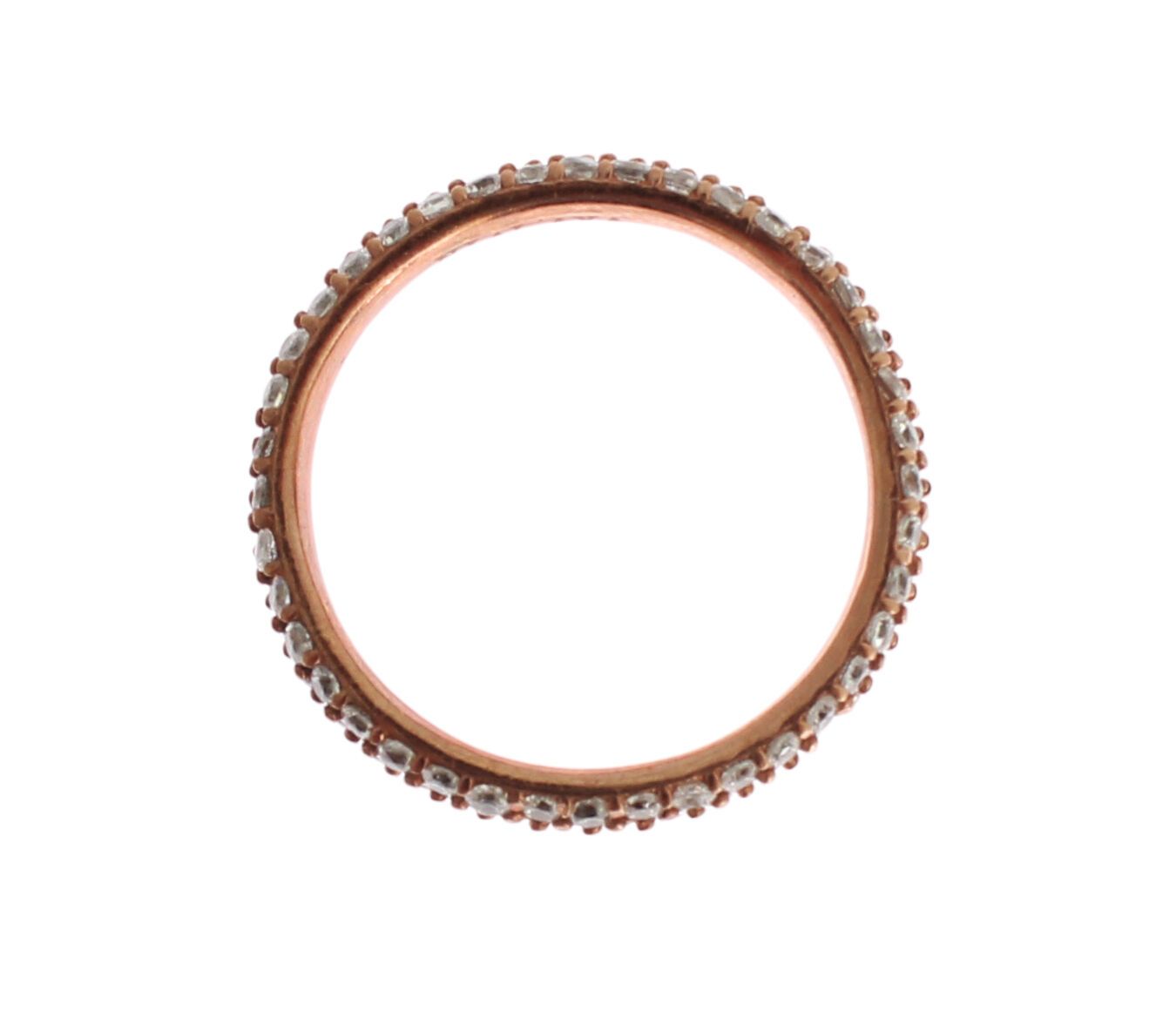 Nialaya Pink Gold 925 Silver Clear CZ Ring LUNESCAPE