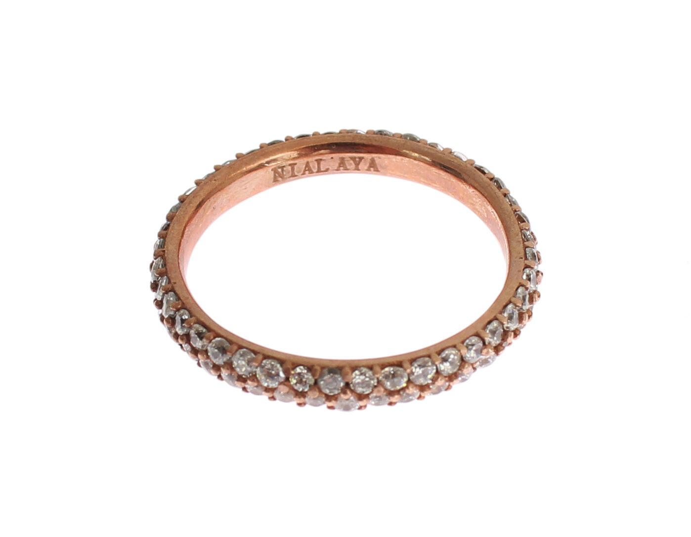 Nialaya Pink Gold 925 Silver Clear CZ Ring LUNESCAPE