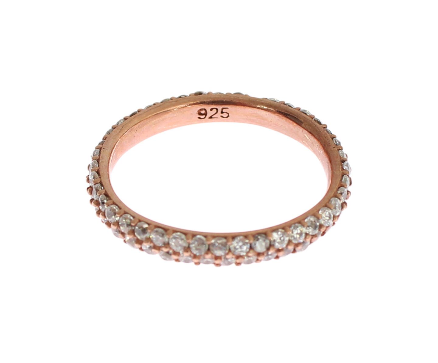 Nialaya Pink Gold 925 Silver Clear CZ Ring LUNESCAPE