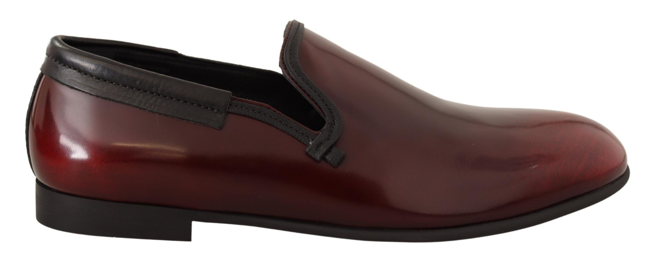 Dolce & Gabbana Bordeaux Patent Leather Dress Loafers Shoes LUNESCAPE