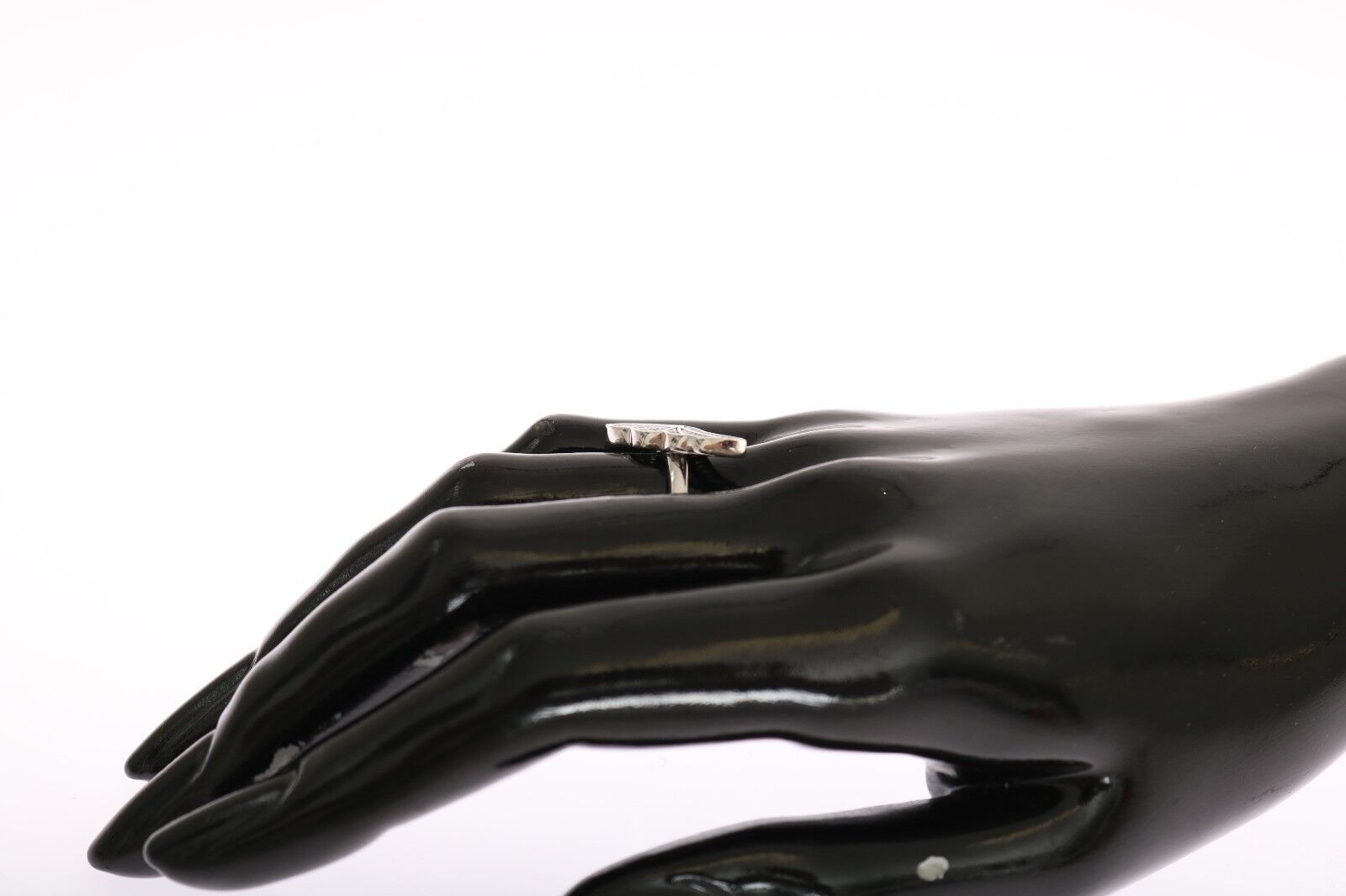 Nialaya Silver Womens Wing Clear CZ 925 Silver Ring LUNESCAPE