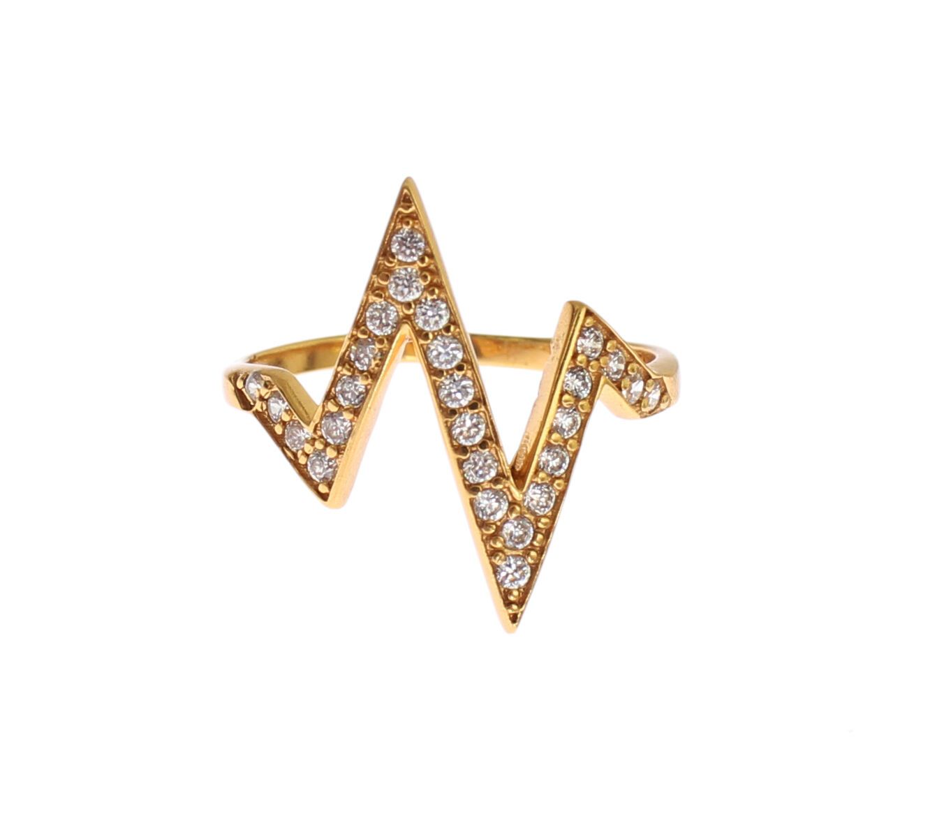 Nialaya Gold 925 Silver Womens Clear CZ 18K Ring LUNESCAPE