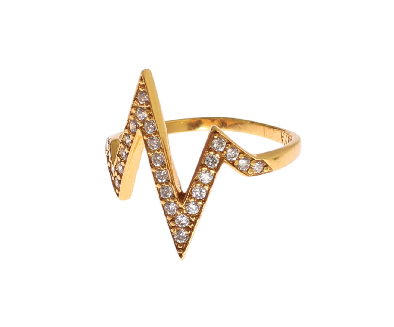 Nialaya Gold 925 Silver Womens Clear CZ 18K Ring LUNESCAPE