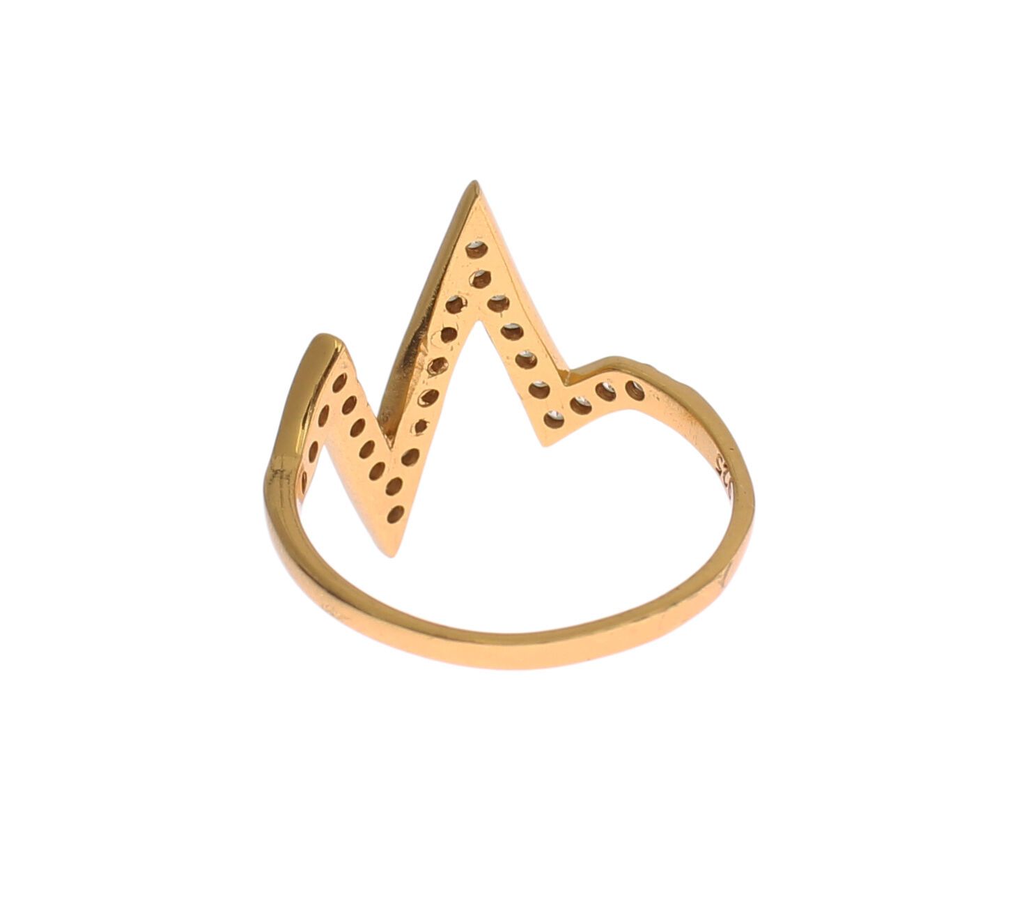 Nialaya Gold 925 Silver Womens Clear CZ 18K Ring LUNESCAPE