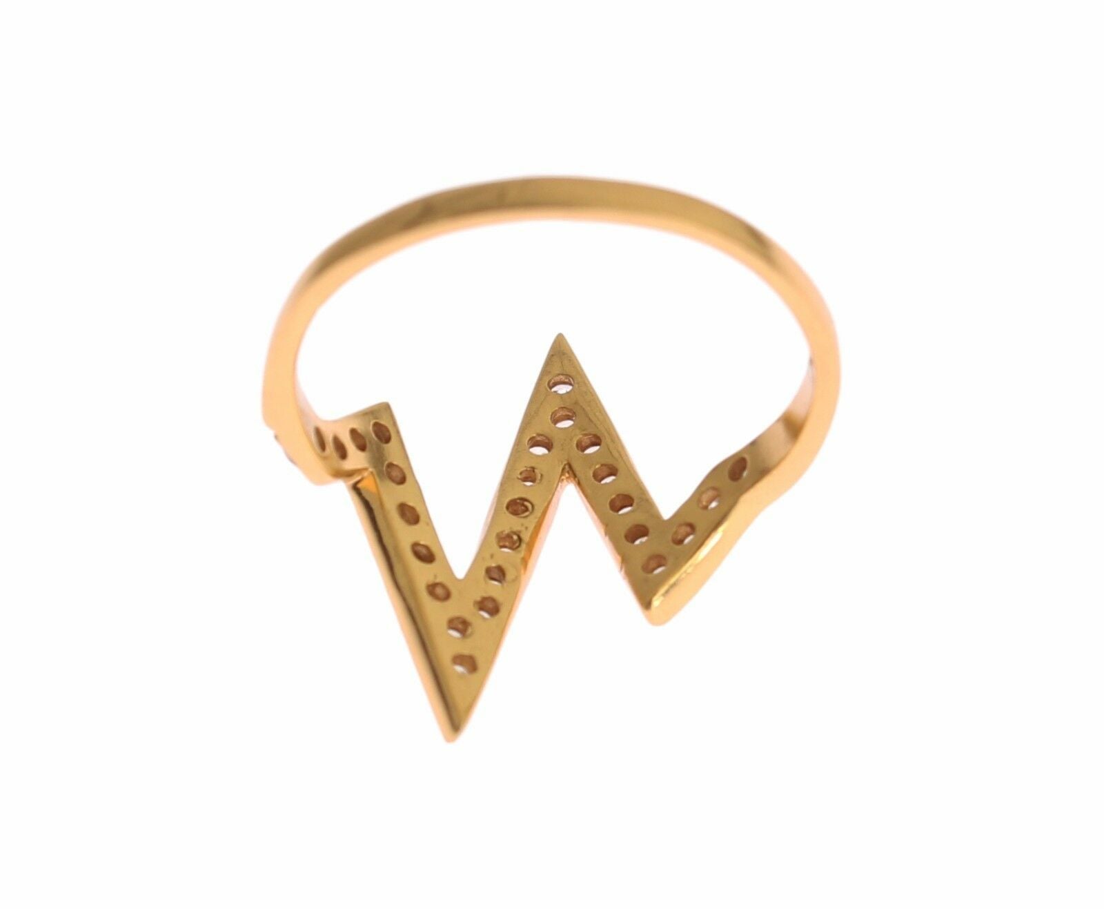 Nialaya Gold 925 Silver Womens Clear CZ 18K Ring LUNESCAPE