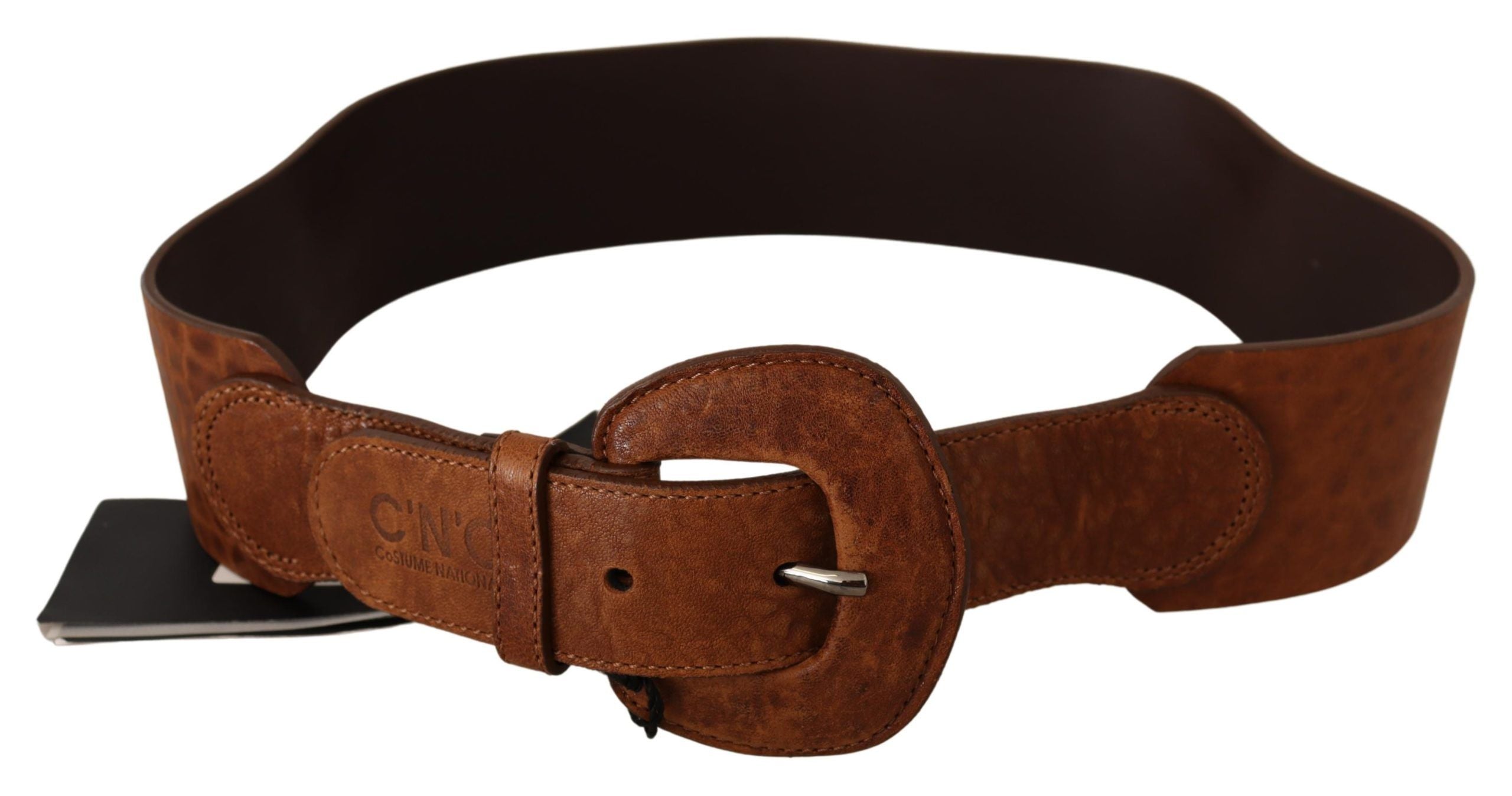Costume National Brown Leather Fashion Waist Buckle Belt LUNESCAPE