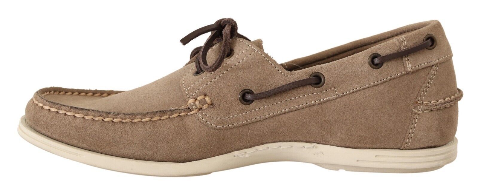 Pollini Beige Suede Low Top Mocassin