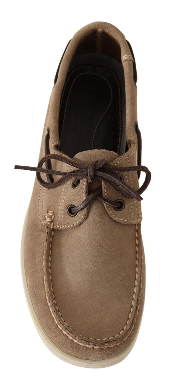 Pollini Beige Suede Low Top Mocassin