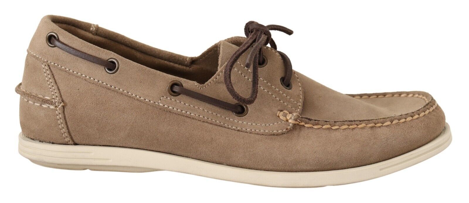 Pollini Beige Suede Low Top Mocassin Loafers Casual Men Shoes LUNESCAPE