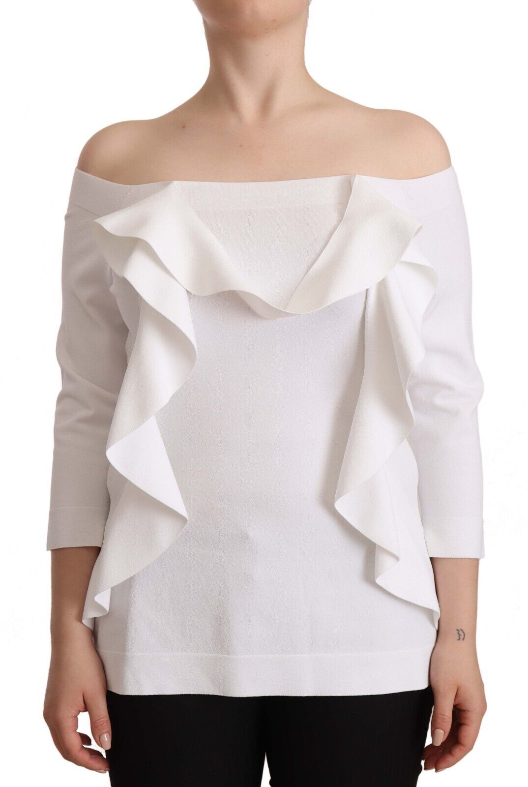 EXTERIOR White Long Sleeves Off Shoulder Women Top Blouse LUNESCAPE